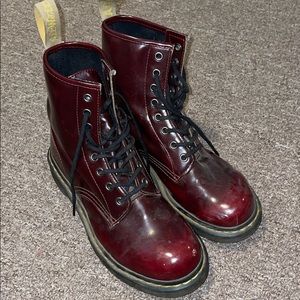 COPY - dark cherry red vegan doc martens